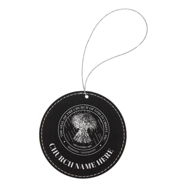 Leatherette Round Ornament - Laser Etched